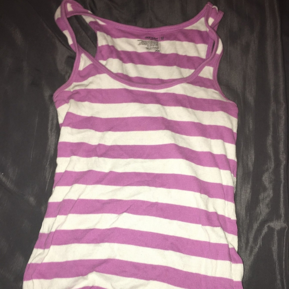 Purple and white tank top